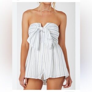 L’atiste strapless pin stripe romper